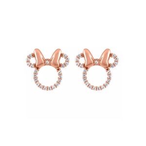 Minnie Mouse Rose Gold Icon Earrings by Rebecca Hook